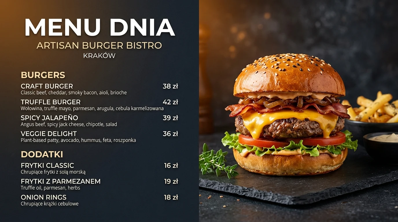 Digital menu board i cyfrowa tablica dań Flawzilla TV